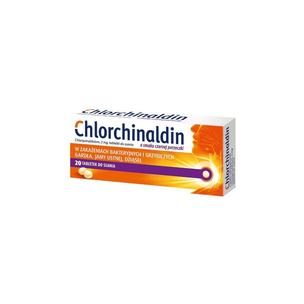 Chlorchinaldin schwarzer Johannisbeergeschmack 20 Tabletten