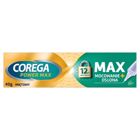 Corega Power Max Wyrób medyczny krem mocujący do protez zębowych miętowy 40 g