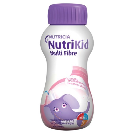 NutriKid Multi Fibre Żywność specjalnego przeznaczenia medycznego truskawka 200 ml