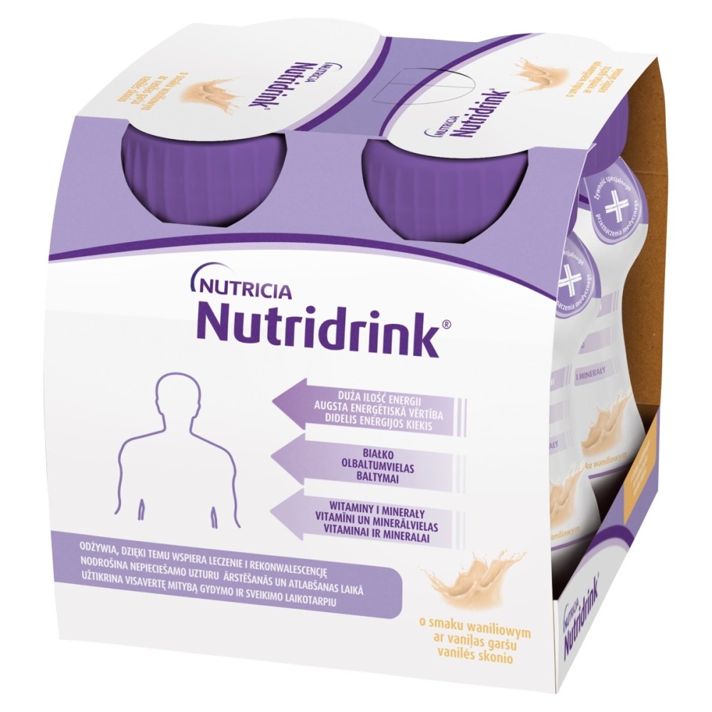 Nutridrink Aliment à usage médical spécial vanille 500 ml (4 x 125 ml)