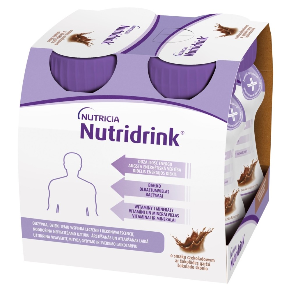 Nutridrink Aliment à usage médical spécial chocolat 500 ml (4 x 125 ml)