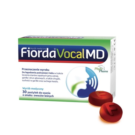 Fiorda Vocal MD Dispositivo médico, pastillas con sabor a frutas del bosque, 30 piezas