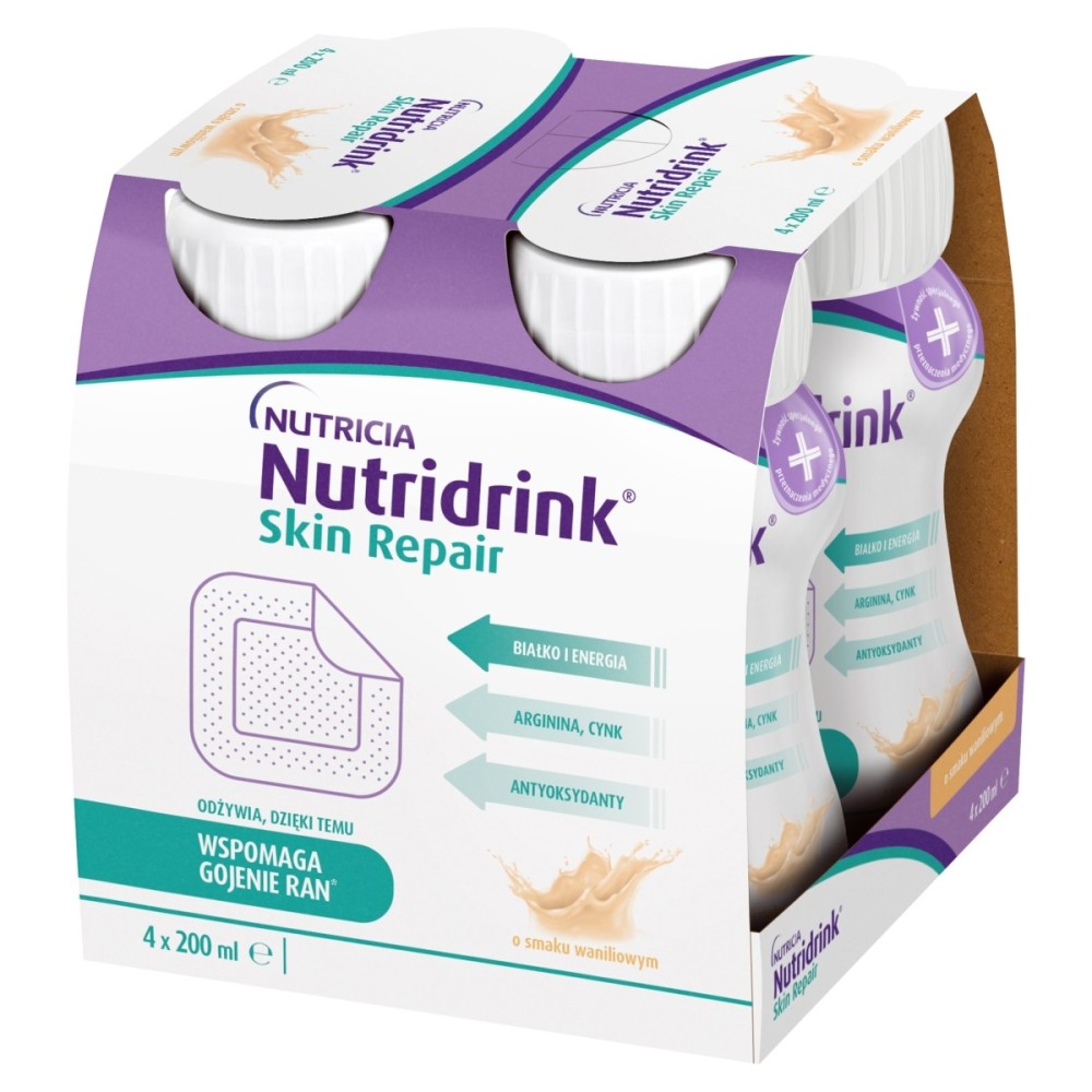 Nutridrink Skin Repair Lebensmittel für besondere medizinische Zwecke Vanille 800 ml (4 x 200 ml)