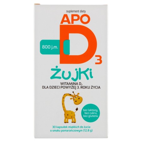 ApoD3 800 IE Nahrungsergänzungsmittel mit Orangengeschmack 12,8 g (30 Stück)