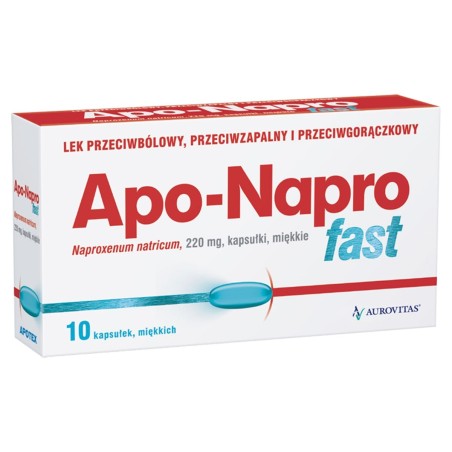 Apo-Napro schnell 220 mg Entzündungshemmendes und fiebersenkendes Schmerzmittel 10 Stück