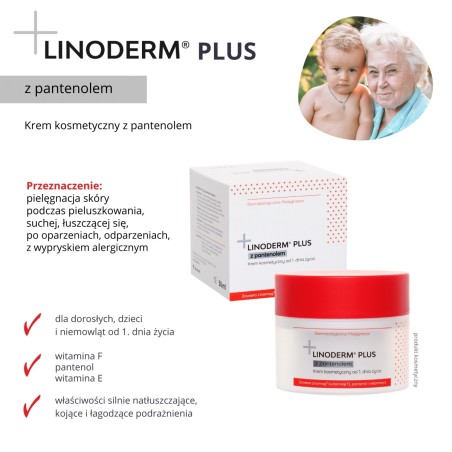 Linoderm Plus with panthenol Cosmetic cream from the 1st day of life 50 ml