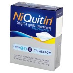 NiQuitin 7 mg/24 h Przezroczysty Preparat pomagający rzucić palenie stopień 3 7 plastrów