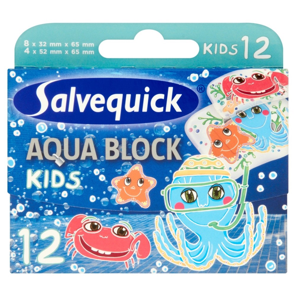 Salvequick Aqua Block Kids Plastry 12 unidades