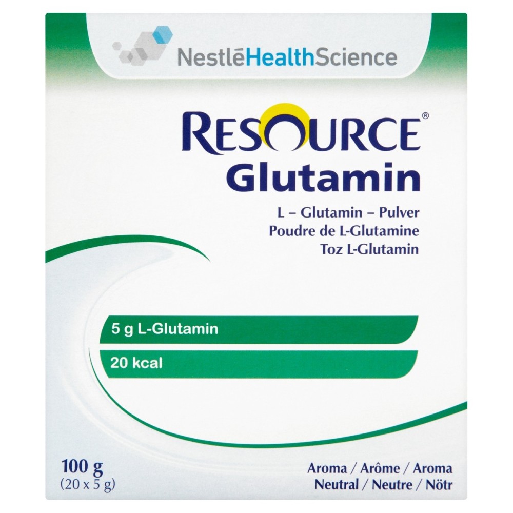 Resource Glutamin Teildiätpulver, neutraler Geschmack, 20 x 5 g