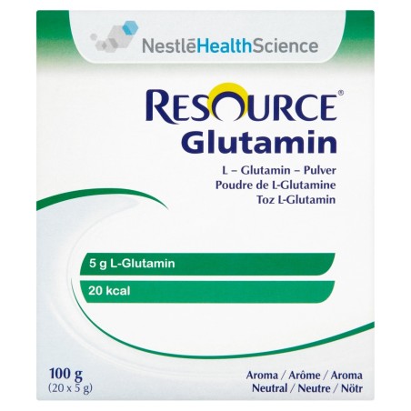 Resource Glutamin Částečný dietní prášek, neutrální příchuť, 20 x 5 g