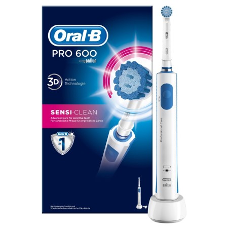 Oral-B PRO 600 Sensi-Clean Szczoteczka elektryczna do zębów stworzona w technologii Braun