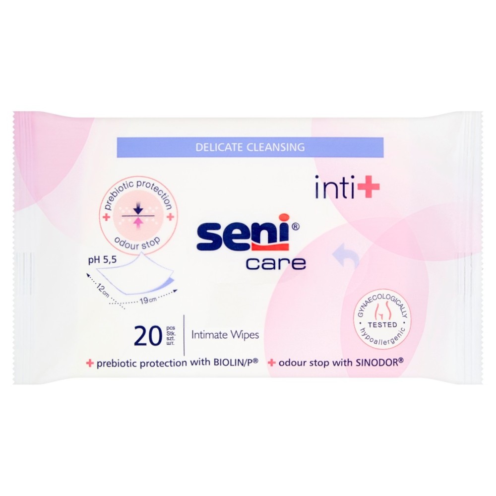 Seni Care inti+ Ubrousky pro intimní hygienu 20 kusů