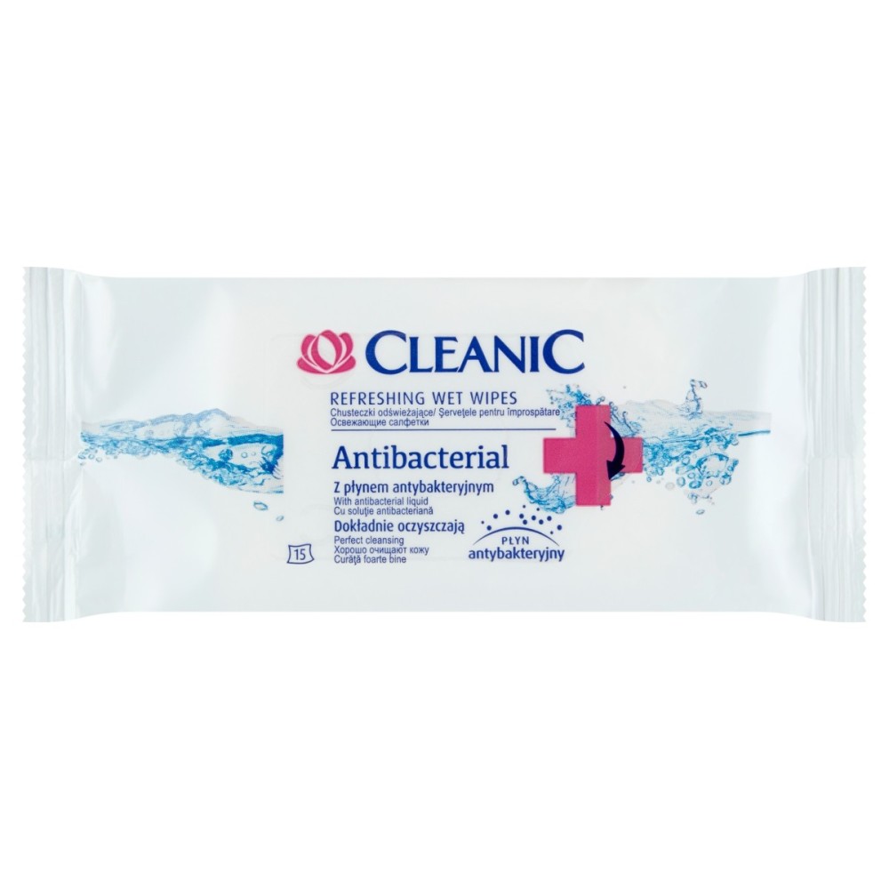 Cleanic Lingettes rafraîchissantes antibactériennes 15 pièces
