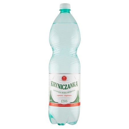 Kryniczanka Natural mineral water, highly mineralized, low saturated, 1.5 l
