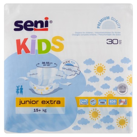 Couches Seni Kids Junior Extra pour enfants à partir de 15 kg, 30 pièces