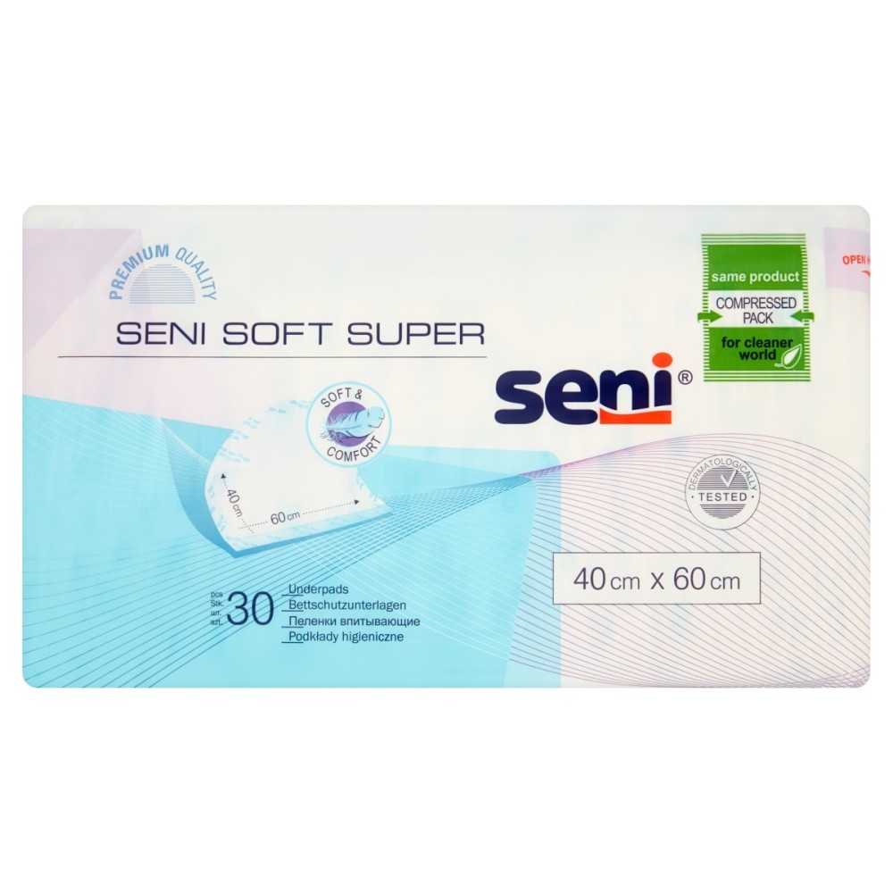 Seni Soft Super Serviettes hygiéniques 40 cm x 60 cm 30 pièces