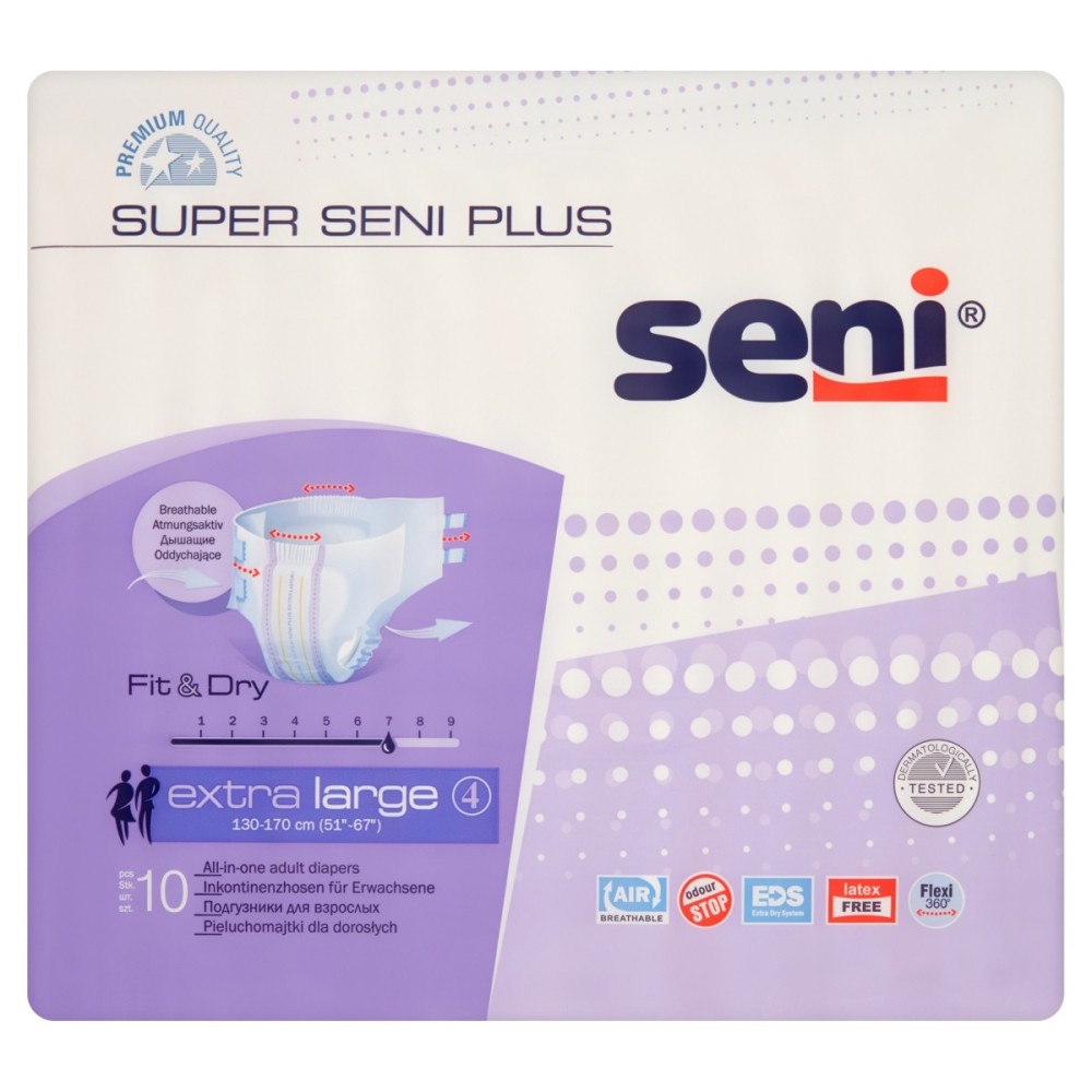 Seni Super Plus Extra Large Windeln für Erwachsene, 10 Stück