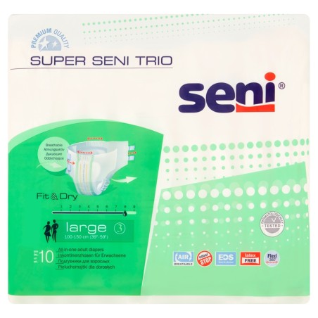 Seni Super Trio Large Windeln für Erwachsene, 10 Stück