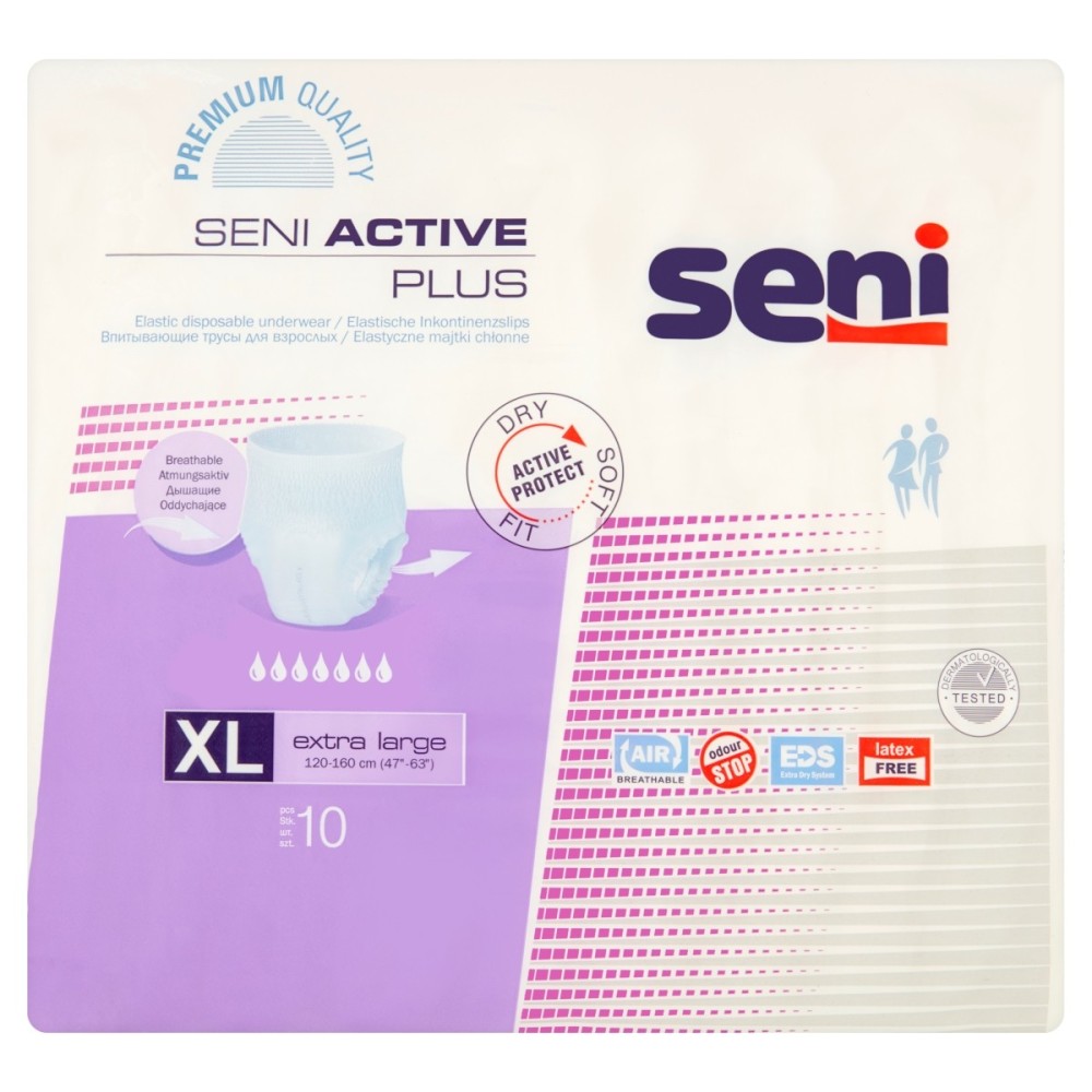 Seni Active Plus Extra Large Elastické savé kalhotky 10 kusů