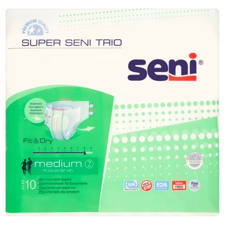 Seni Super Trio Medium Windeln für Erwachsene, 10 Stück