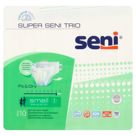 Seni Super Trio Small Diapers for adults, 10 pieces