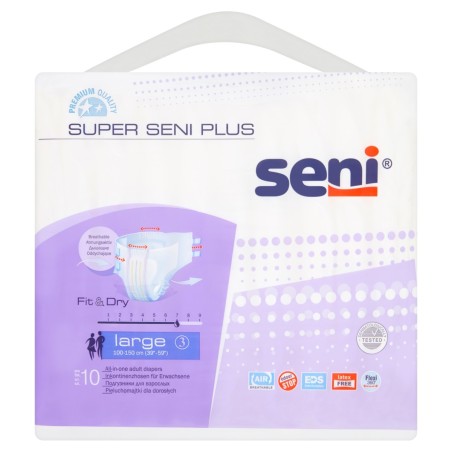 Seni Super Plus Large Diapers for adults, 10 pieces