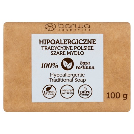 Barwa Hypoallergene traditionelle polnische graue Seife 100 g