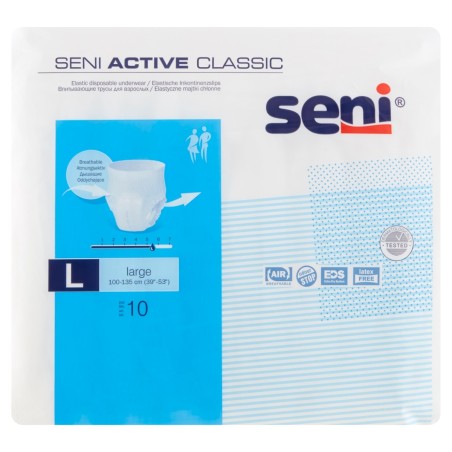 Seni Active Classic Large Elastic absorbent panties 10 pieces