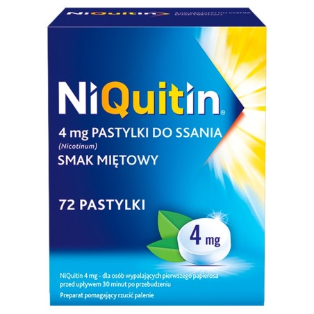 NiQuitin Pastylki do ssania 4 mg 72 sztuki