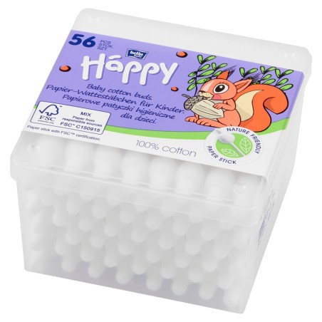 Bella Baby Happy Paper cotons-tiges pour enfants, 56 pièces