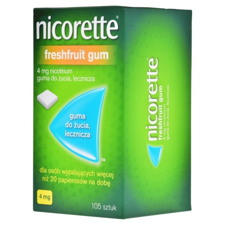 Nicorette Freshfruit Gum Guma do żucia lecznicza 4 mg 105 sztuk