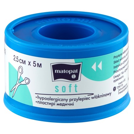 Matopat Soft Medical device, hypoallergenic, non-woven adhesive, 2.5 cm x 5 m
