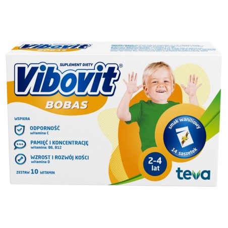 Vibovit Bobas Complément alimentaire, arôme vanille, 28 g (14 pièces)