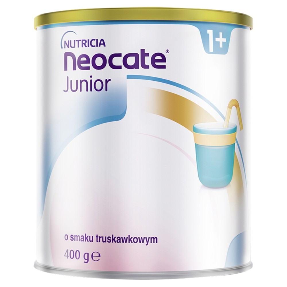 Nutricia Neocate Junior 1+ Żywność specjalnego przeznaczenia medycznego o smaku truskawkowym 400 g