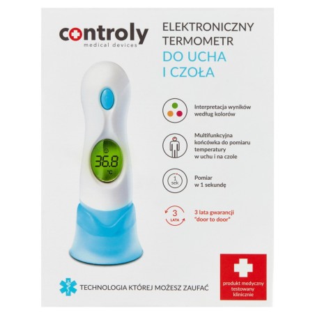 Controly Medical device, electronic ear and forehead thermometer