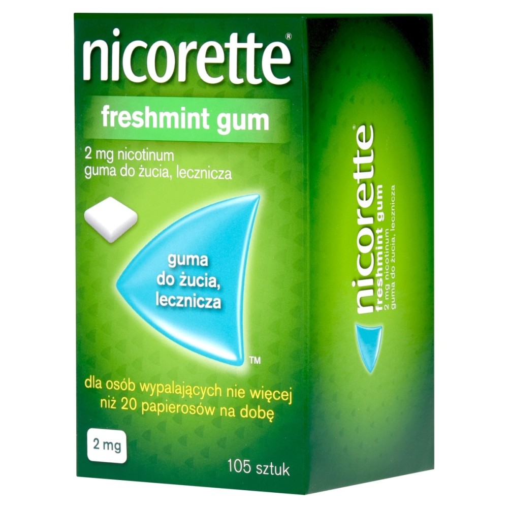 Nicorette Freshmint Gum medizinischer Kaugummi 2 mg 105 Stück