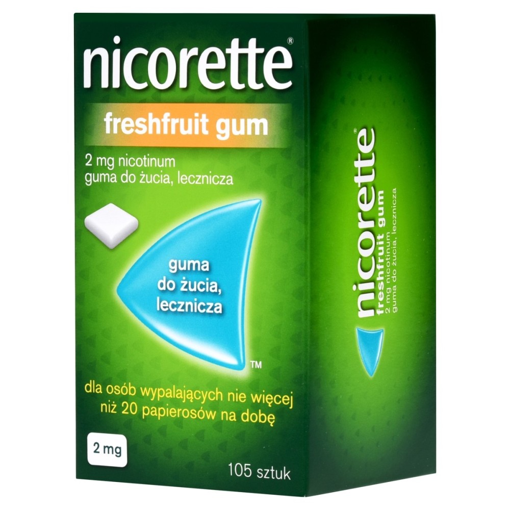 Nicorette Freshfruit Gum medizinischer Kaugummi 2 mg 105 Stück