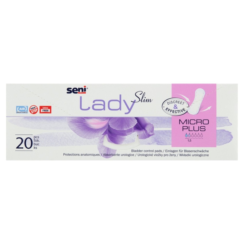 Seni Lady Slim Micro Plus Dispositivo medico, inserti urologici, 20 pezzi