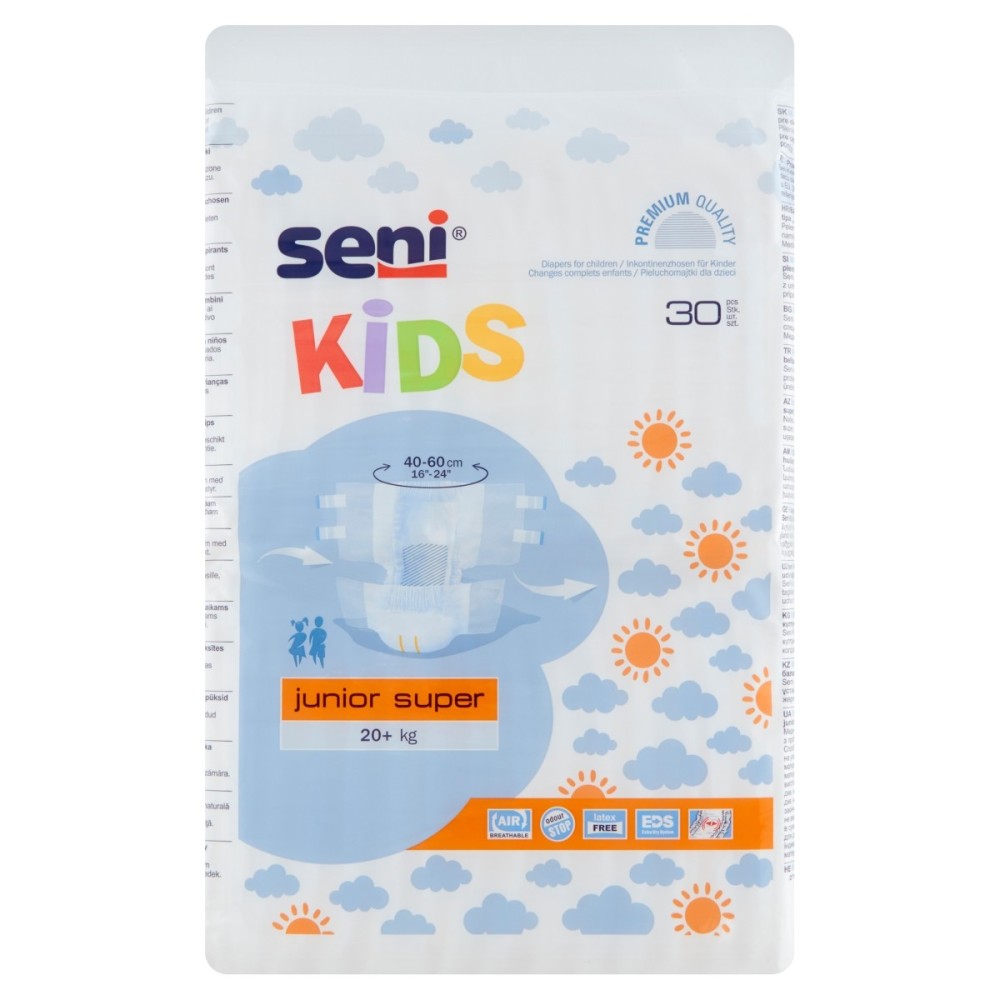 Pomůcka Seni Kids Junior Super Medical - plenkové kalhotky pro děti, 30 kusů