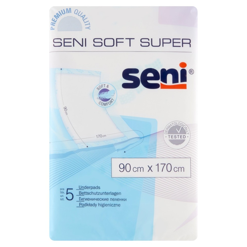 Seni Soft Super Medical device hygienic pads 90 cm x 170 cm 5 pieces