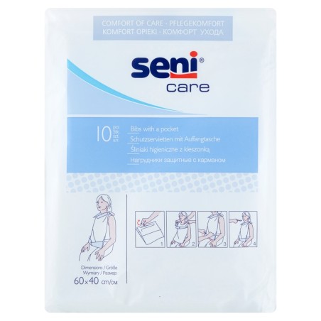 Seni Care Medizinprodukt, hygienische Speicheldrüsen mit Tasche, 60 x 40 cm, 10 Stück