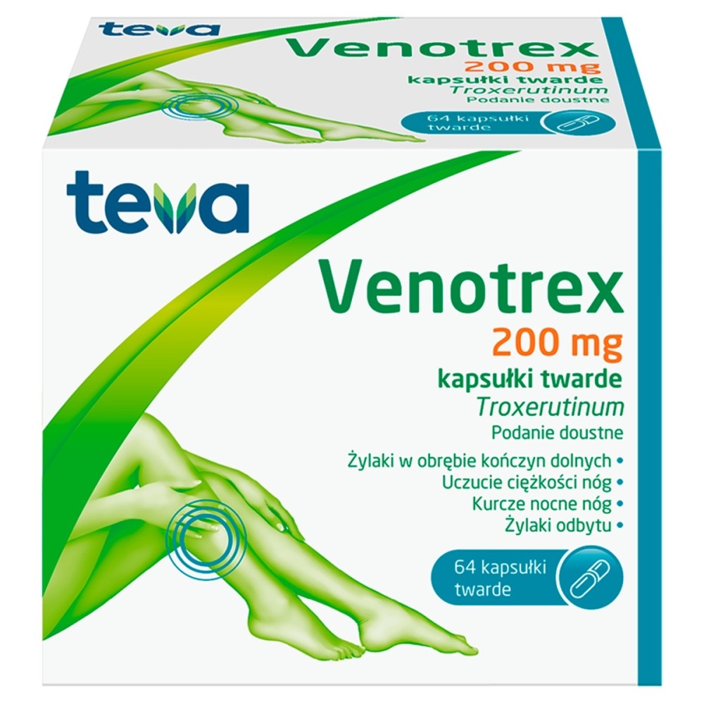 Venotrex 200 mg Kapsułki twarde 64 sztuki