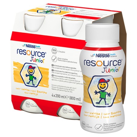Nestlé Resource Junior Liquid nutritional preparation for children, vanilla flavor 800 ml (4 x 200 ml)