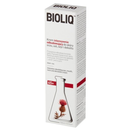 Bioliq 65+ Krem intensywnie odbudowujący do skóry oczu ust szyi i dekoltu dzień noc 30 ml