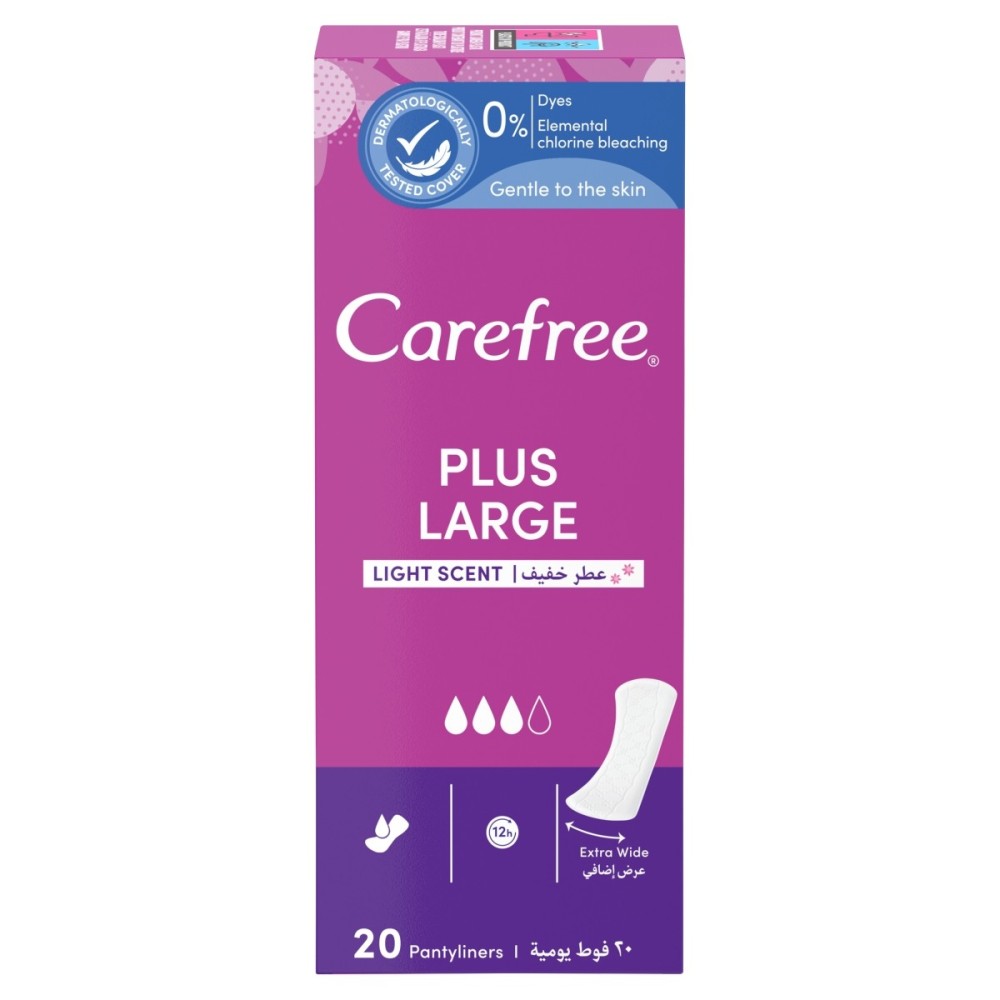 Carefree Plus Large Panty liners delicate scent 20 pieces