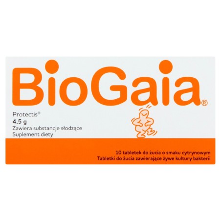 BioGaia Protectis Suplement diety tabletki do żucia o smaku cytrynowym 4,5 g (10 sztuk)