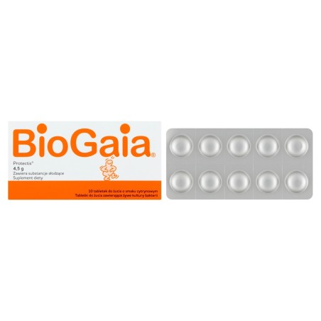 BioGaia Protectis Dietary Supplement Lemon-flavored chewable tablets 4.5 g (10 pieces)