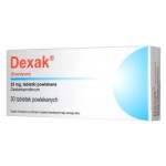 Dexak, 25 mg, tablety, potahy, tablety, Delf, Španělsko, 30 ks.