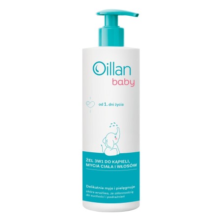 Oillan Baby Gel 3en1 pour le bain, le lavage du corps et des cheveux 400 ml