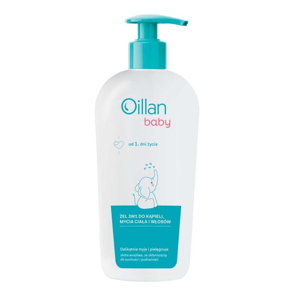 Oillan Baby Gel 3en1 para baño, lavado cuerpo y cabello 750 ml
